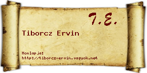 Tiborcz Ervin névjegykártya