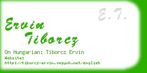 ervin tiborcz business card